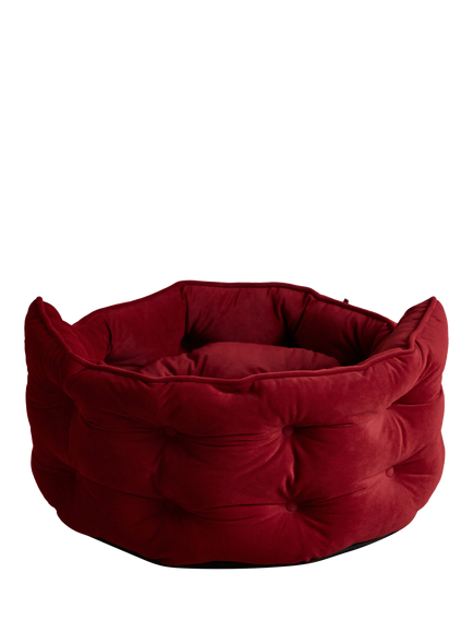 Joules Chesterfield Padded Pet Bed, Red Burgundy - view 2, Red Burgundy