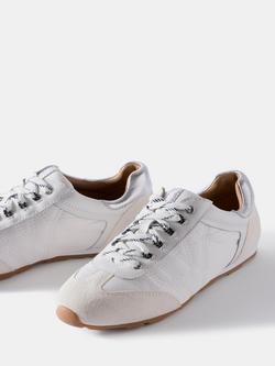 Mint Velvet Suede Detail Trainers, Natural Cream - view 2, Natural Cream