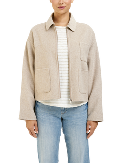 Smith & Soul Short Wool Blend Jacket, Beige Melange, Beige Melange
