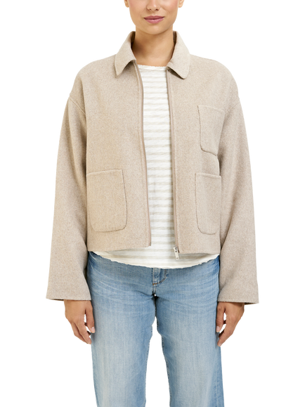 Smith & Soul Short Wool Blend Jacket, Beige Melange, Beige Melange