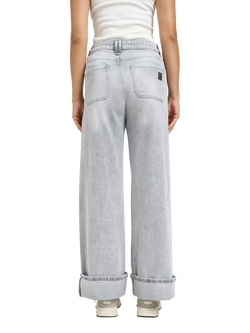 Smith & Soul Cuffed Wide Leg Jeans, Grey - view 2, Grey