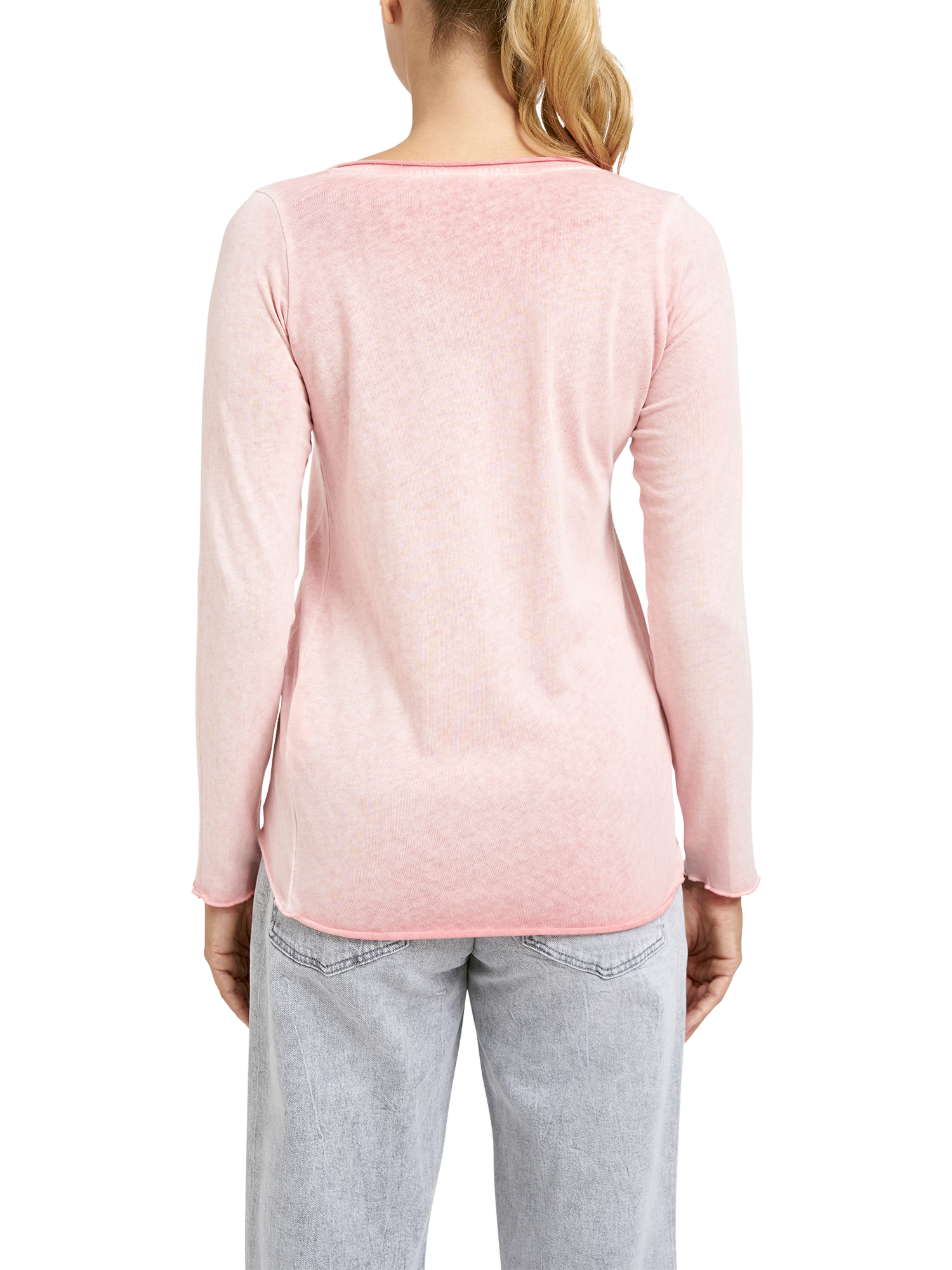 Product image 2 of 4, which shows Smith & Soul Round Neck Long Sleeve Top, Bubblegum, XS