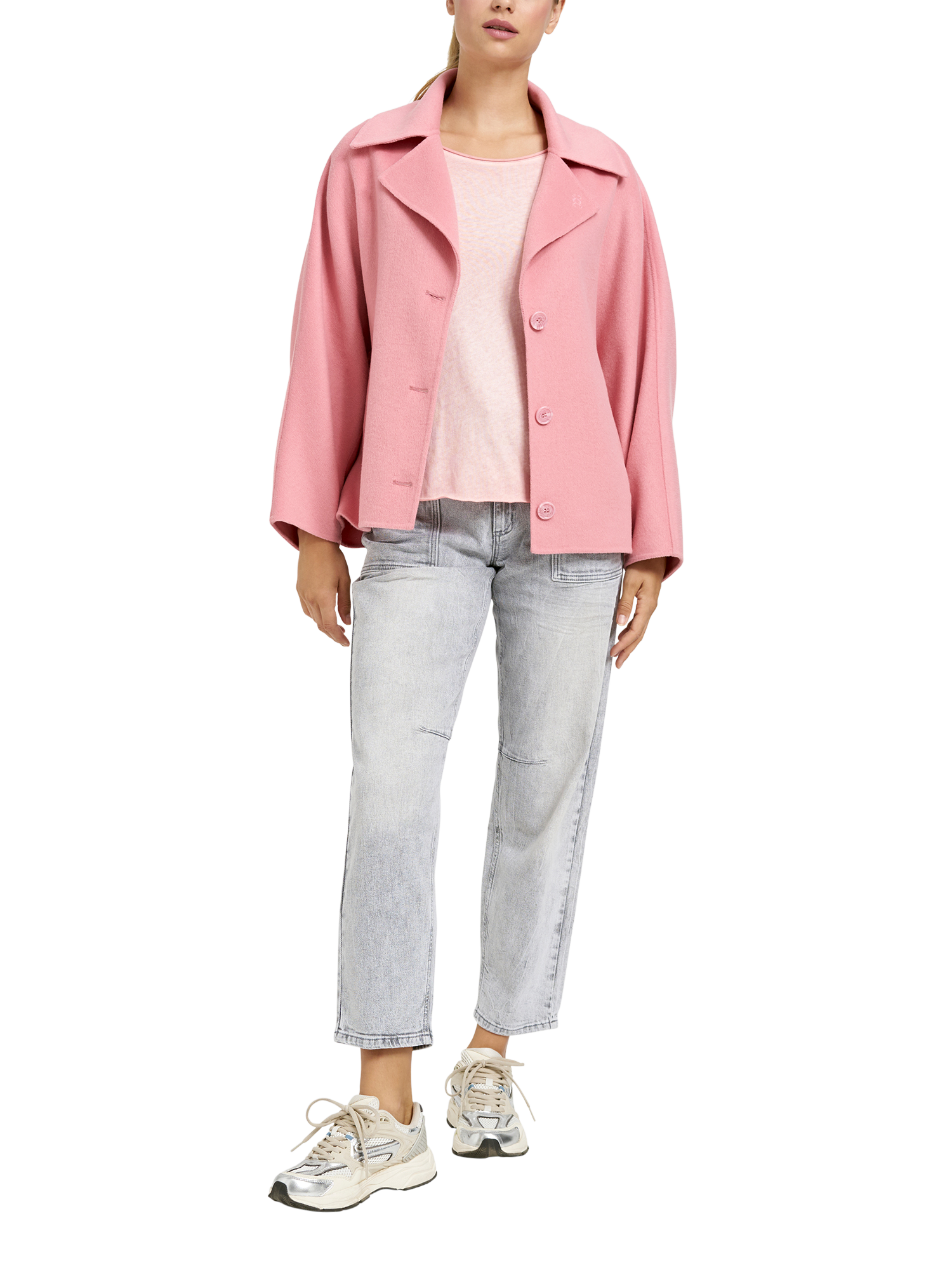 Product image 3 of 4, which shows Smith & Soul Round Neck Long Sleeve Top, Bubblegum, XS