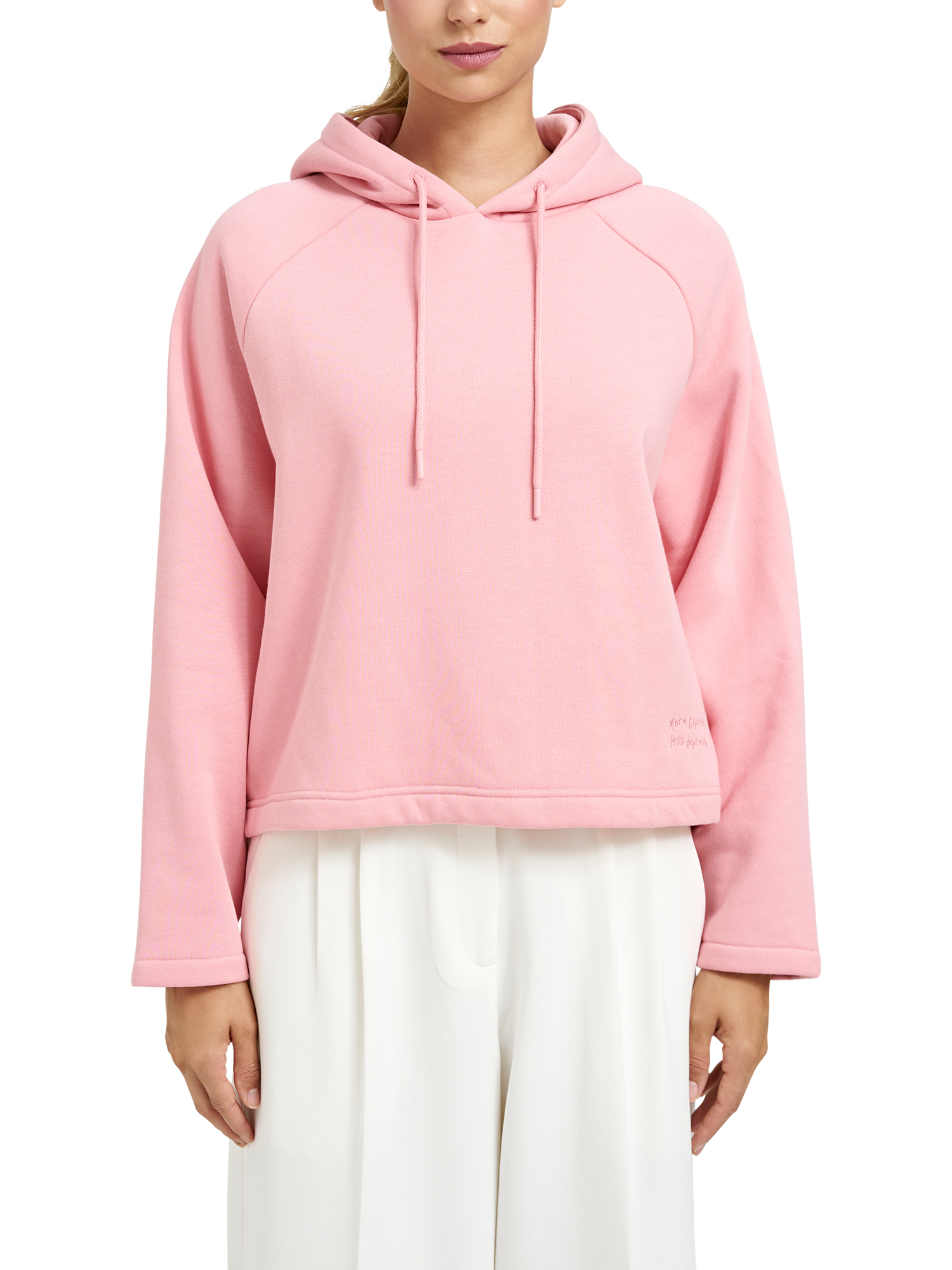 Product image 1 of 6, which shows Smith & Soul Embroidered Boxy Hoodie, Bubblegum, XS