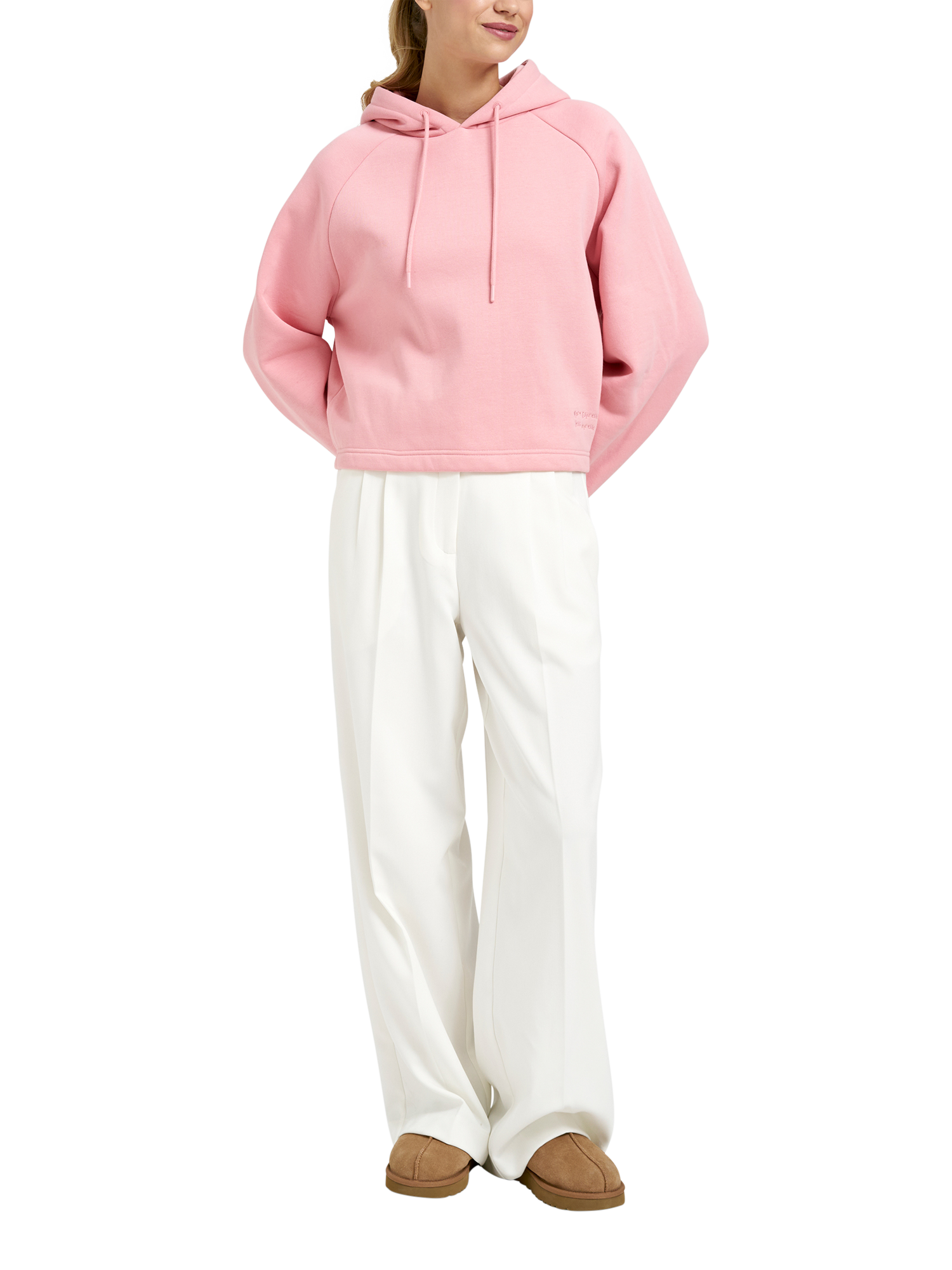Product image 3 of 6, which shows Smith & Soul Embroidered Boxy Hoodie, Bubblegum, XS