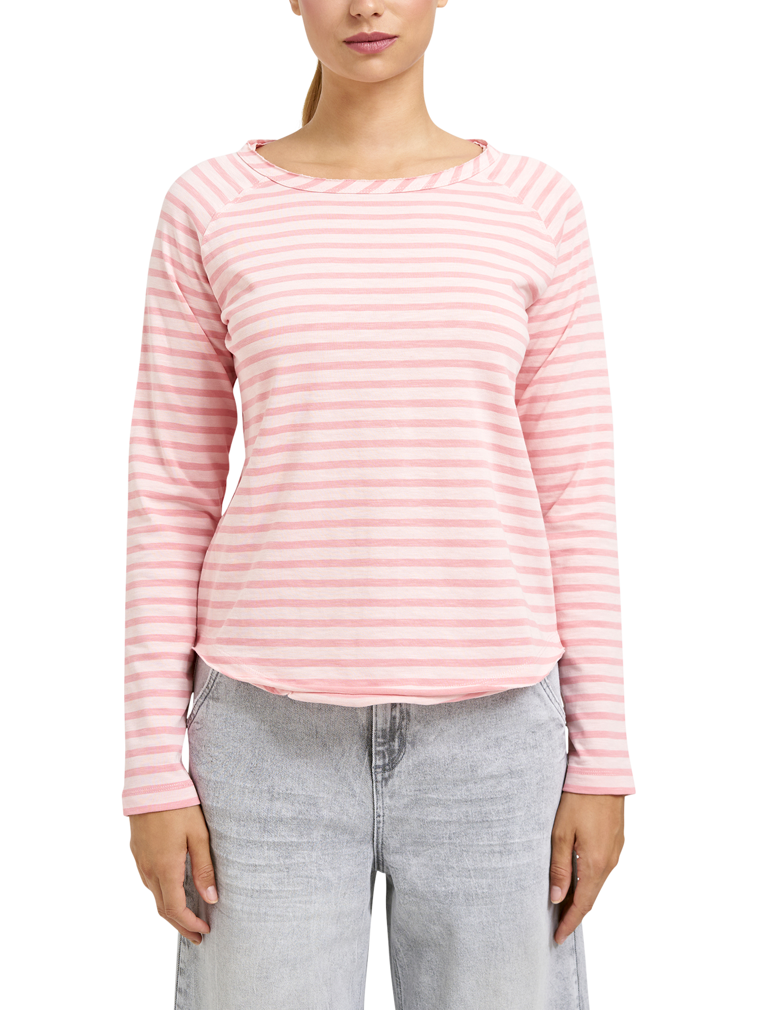 Product image 1 of 5, which shows Smith & Soul Breton Stripe Top, Powder Rosé, XS