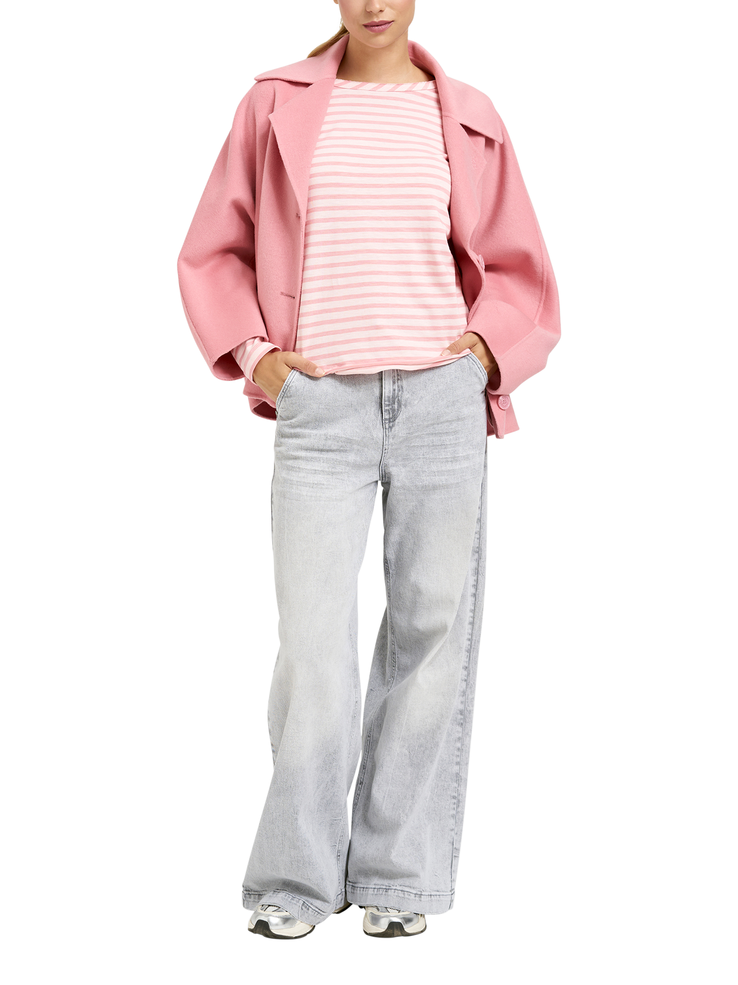 Product image 3 of 5, which shows Smith & Soul Breton Stripe Top, Powder Rosé, XS