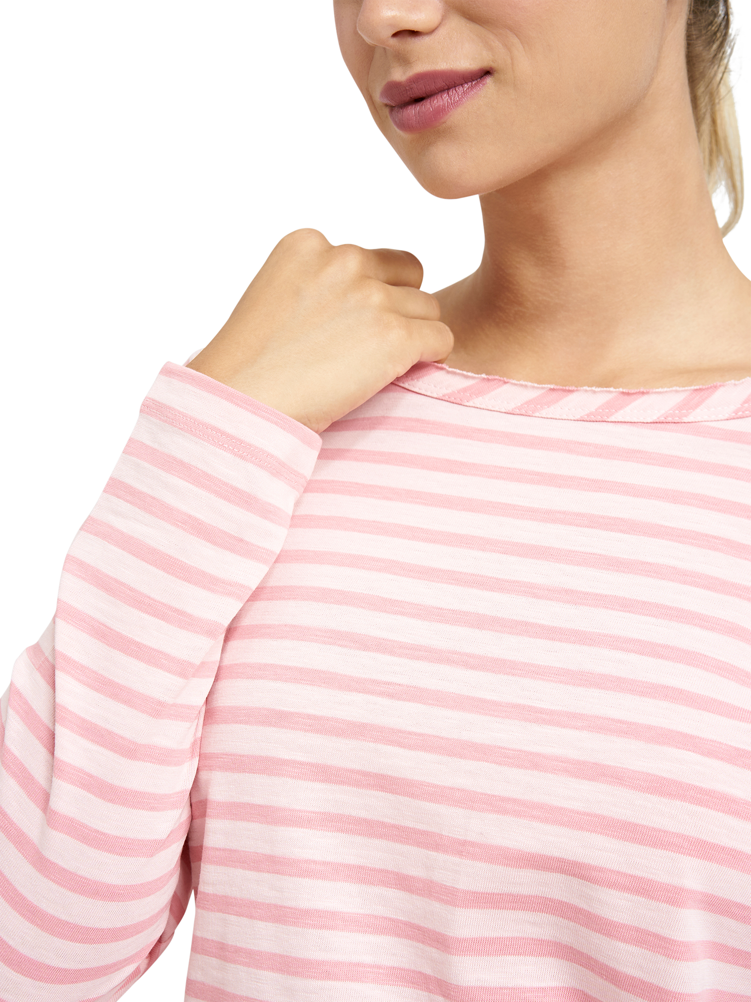 Product image 4 of 5, which shows Smith & Soul Breton Stripe Top, Powder Rosé, XS