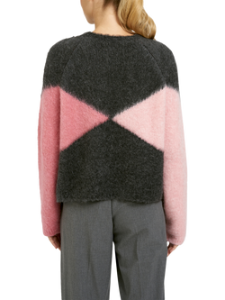 Smith & Soul Abstract Argyle Jumper, Anthracite - view 2, Anthracite