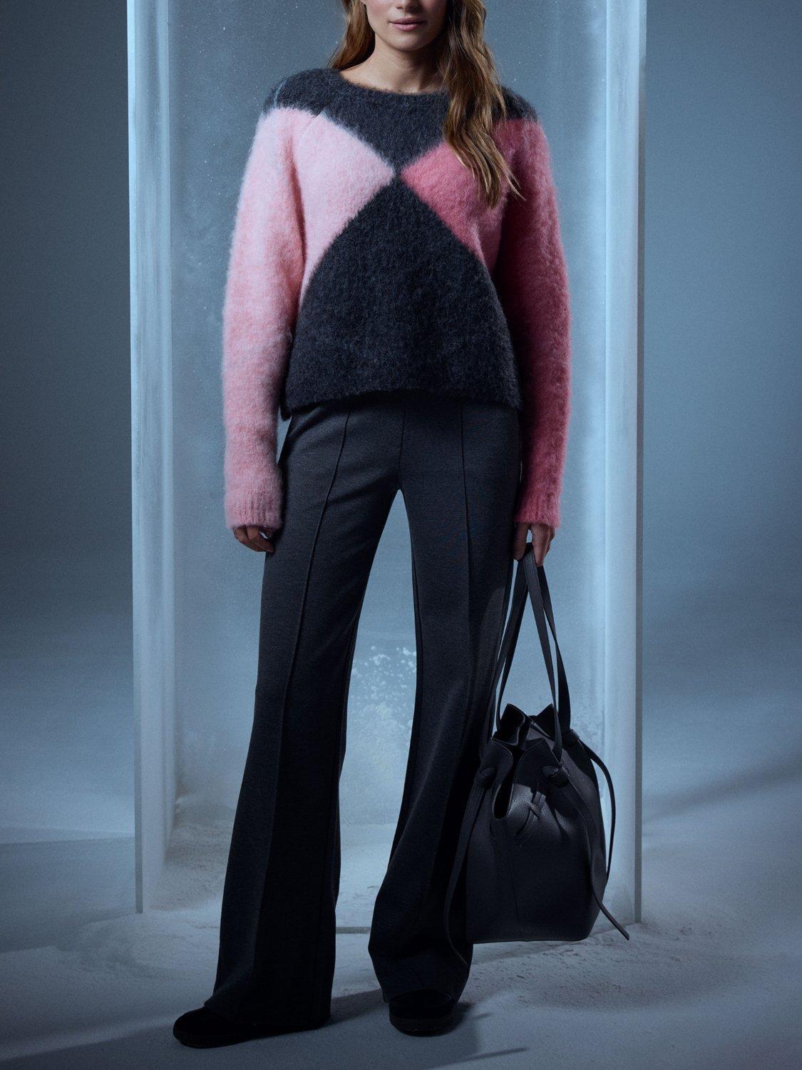 Product image 5 of 5, which shows Smith & Soul Abstract Argyle Jumper, Anthracite, XS