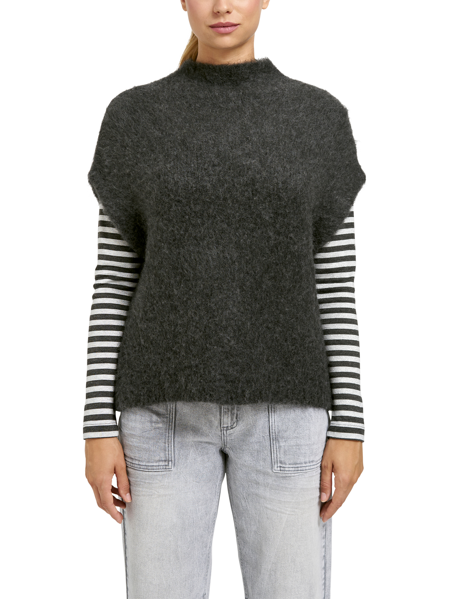 Product image 1 of 5, which shows Smith & Soul Knit Vest Top, Anthracite, S-M