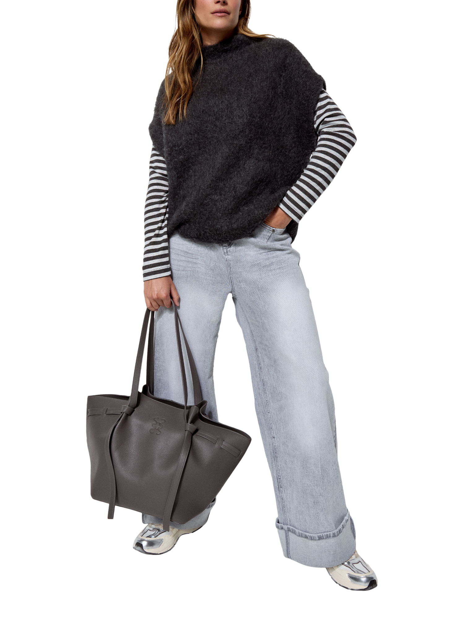 Product image 5 of 5, which shows Smith & Soul Knit Vest Top, Anthracite, S-M