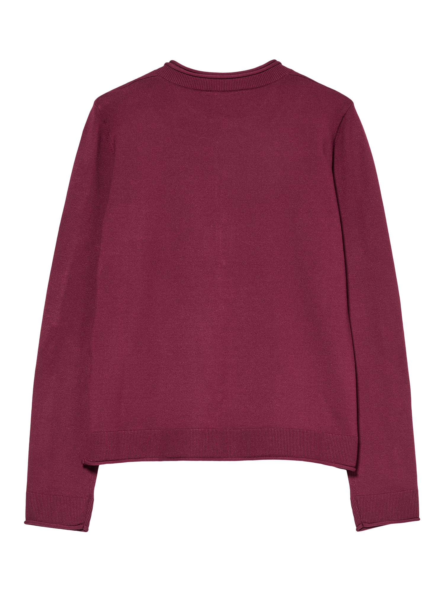 Product image 5 of 5, which shows SISLEY Crew Neck Long Sleeve Cardigan, Bordeaux, L