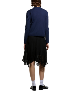 SISLEY Crew Neck Long Sleeve Cardigan - view 2, Night Blue