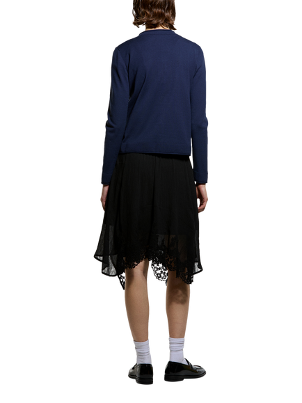 SISLEY Crew Neck Long Sleeve Cardigan - view 2, Night Blue