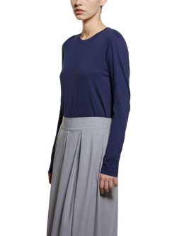 SISLEY Crew Neck Long Sleeve Top, Night Blue, Night Blue