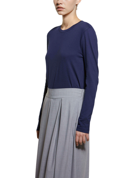 SISLEY Crew Neck Long Sleeve Top, Night Blue, Night Blue