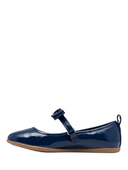 Clarks Kids' Charm Bow K Ballet Shoes, Navy - view 2, Navy