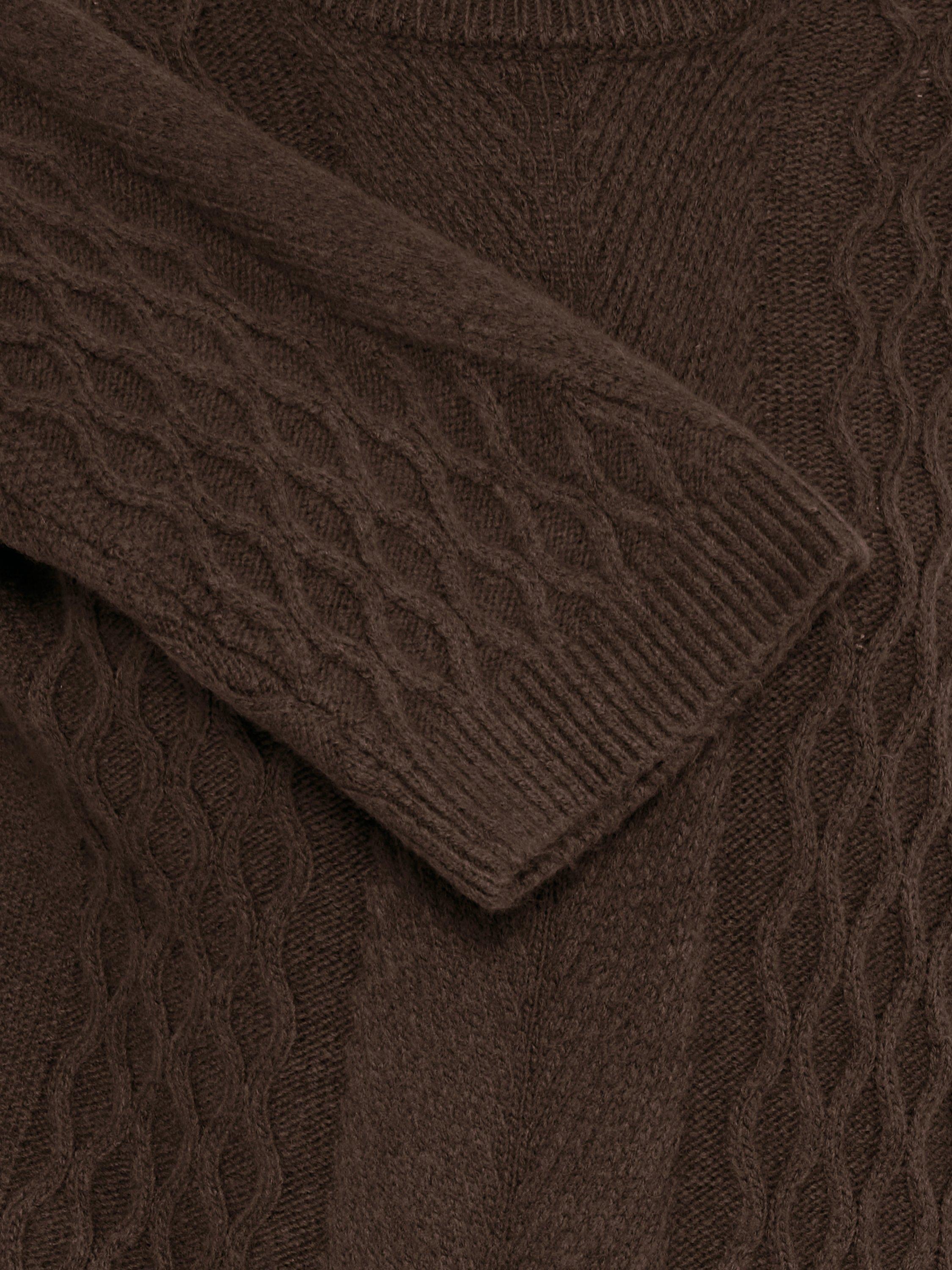 Product image 7 of 7, which shows ICHI Mylle Textured Roll Neck Jumper, Coffee Bean, XS