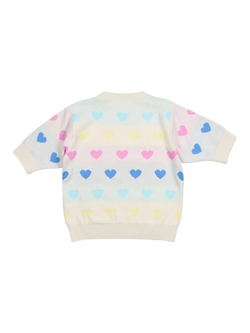 The New Society Kids' PinPilin Jumper, Multi Hearts - view 2, Multi Hearts