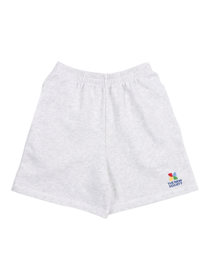 The New Society Kids' Logo Shorts, Light Grey Melange, Light Grey Melange