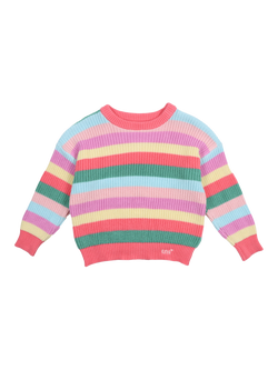 The New Society Kids' Canela Jumper, Pink/Multi, Pink/Multi