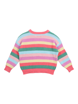 The New Society Kids' Canela Jumper, Pink/Multi - view 2, Pink/Multi