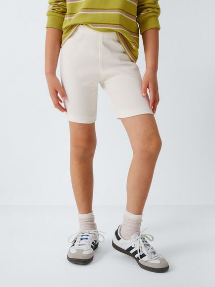 John Lewis Kids' Ribbed Cycle Shorts, Pack of 3, Multi - view 2, Multi