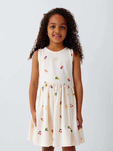 John Lewis Kids' Summer Print Jersey Dress, Multi, Multi