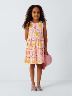John Lewis Kids' Mozaic Sun Sleeveless Dress, Multi - view 2, Multi