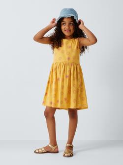 John Lewis Kids' Sun Print Jersey Dress, Yellow - view 2, Yellow