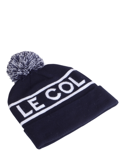 Le Col Bobble Hat, Navy/White, Navy/White