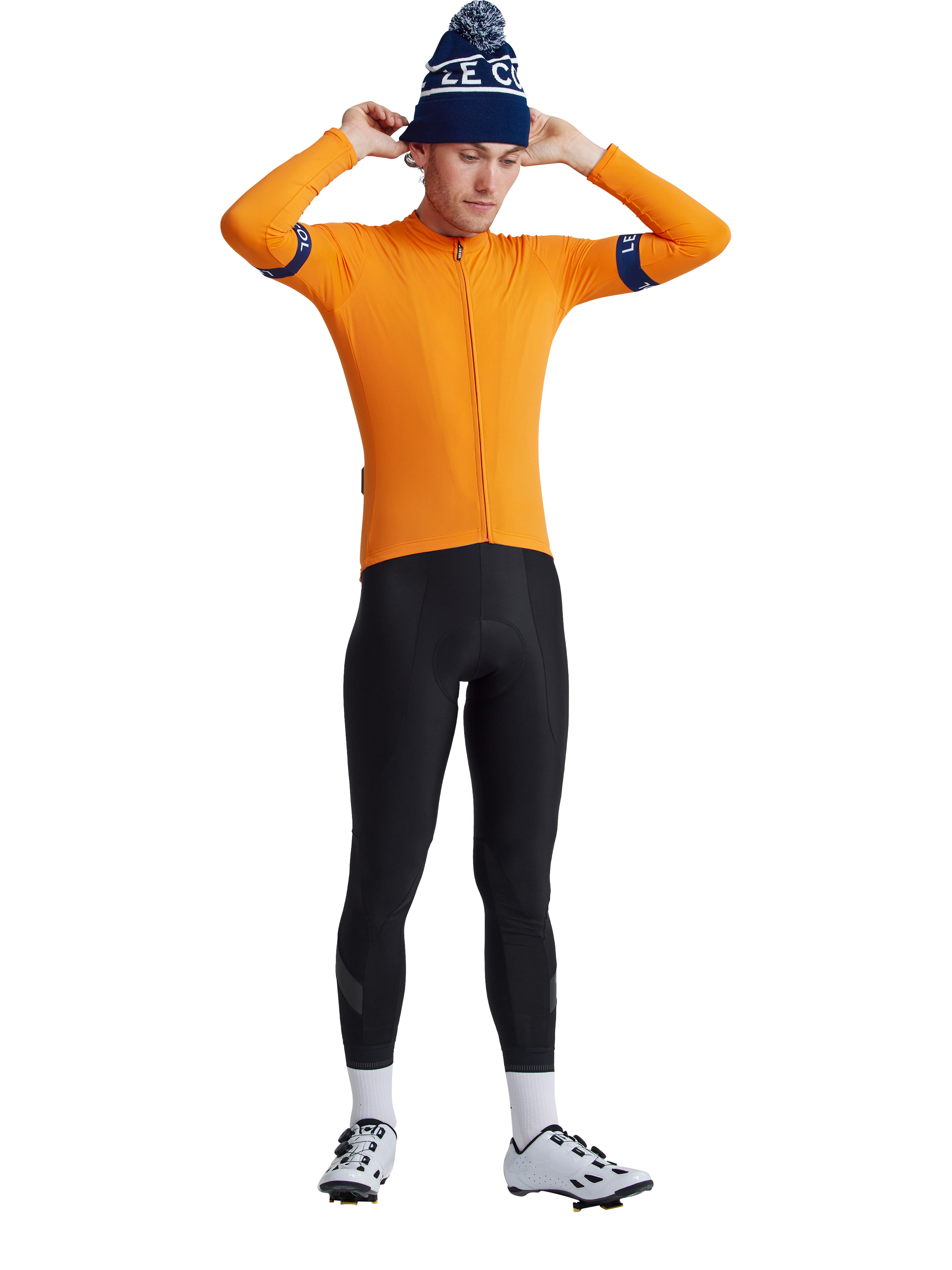 Product image 2 of 3, which shows Le Col Bobble Hat, Navy/White, One Size