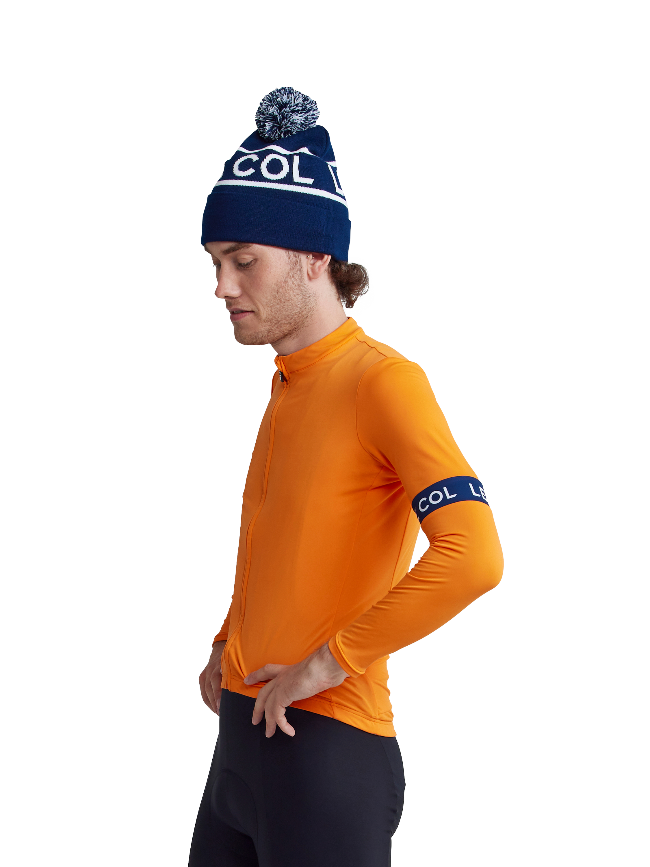 Product image 3 of 3, which shows Le Col Bobble Hat, Navy/White, One Size