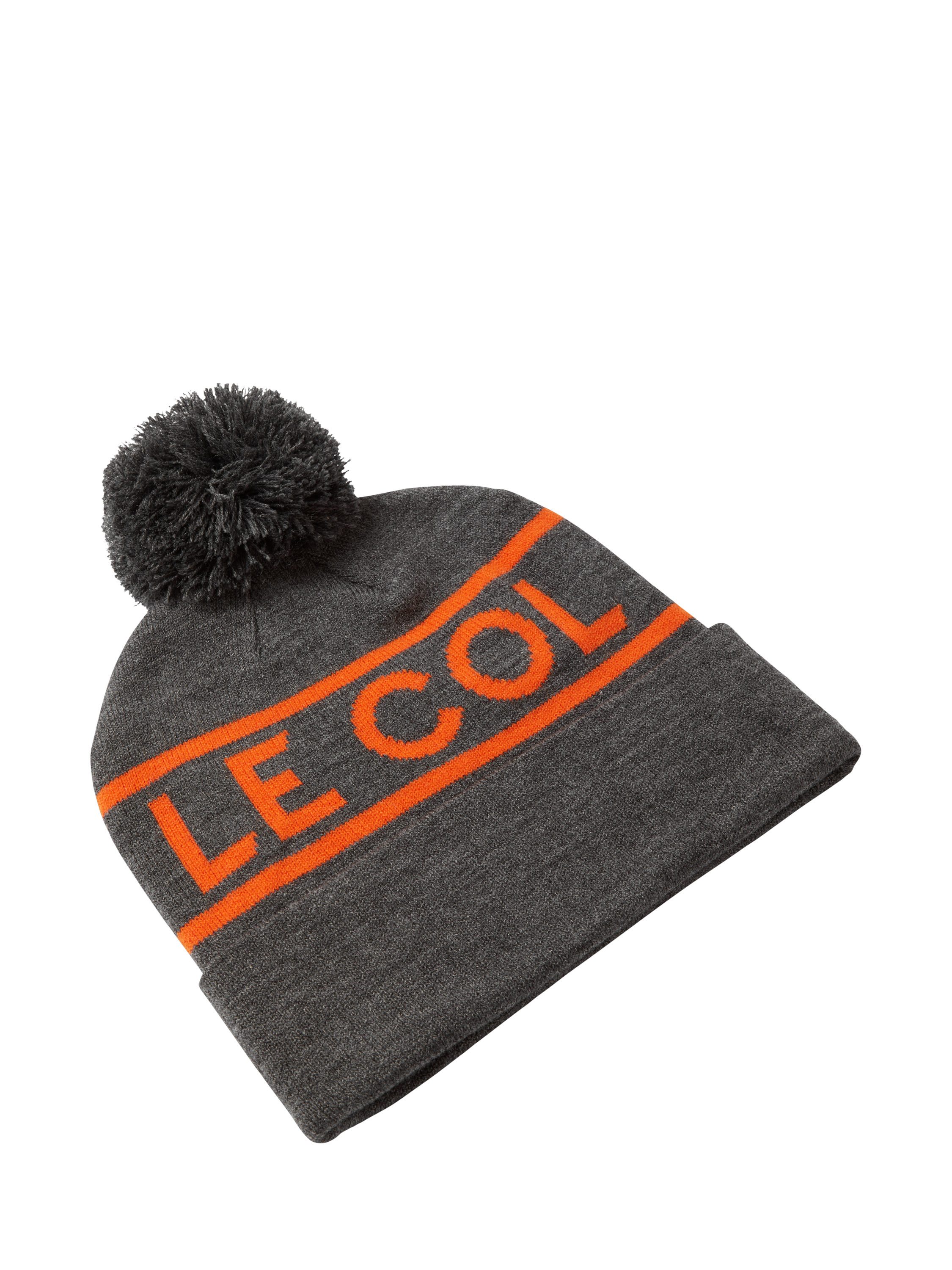 Product image 1 of 1, which shows Le Col Bobble Hat, Grey/Saffron, One Size