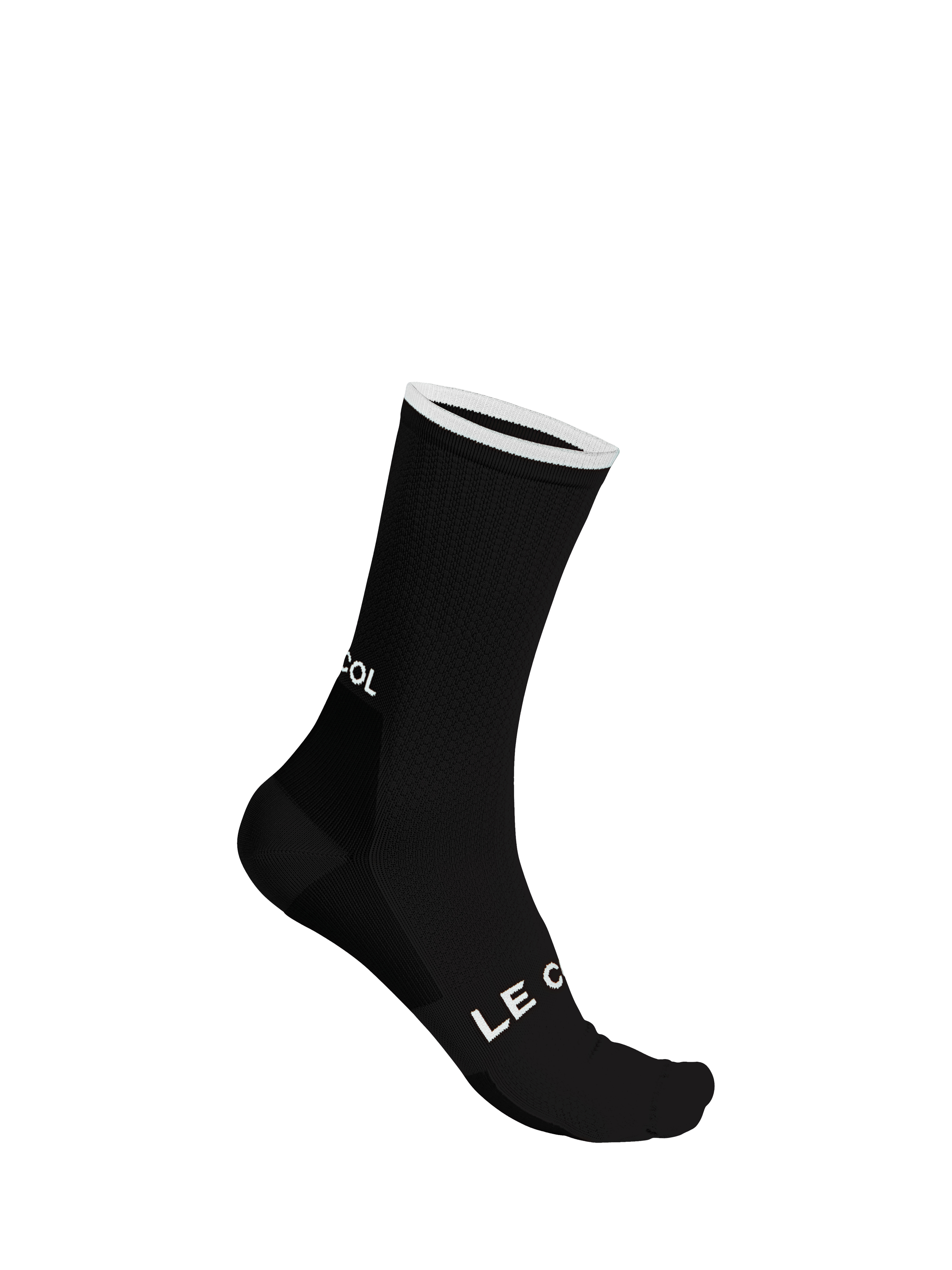 Product image 1 of 4, which shows Le Col Cycling Socks, Black/White, S-M