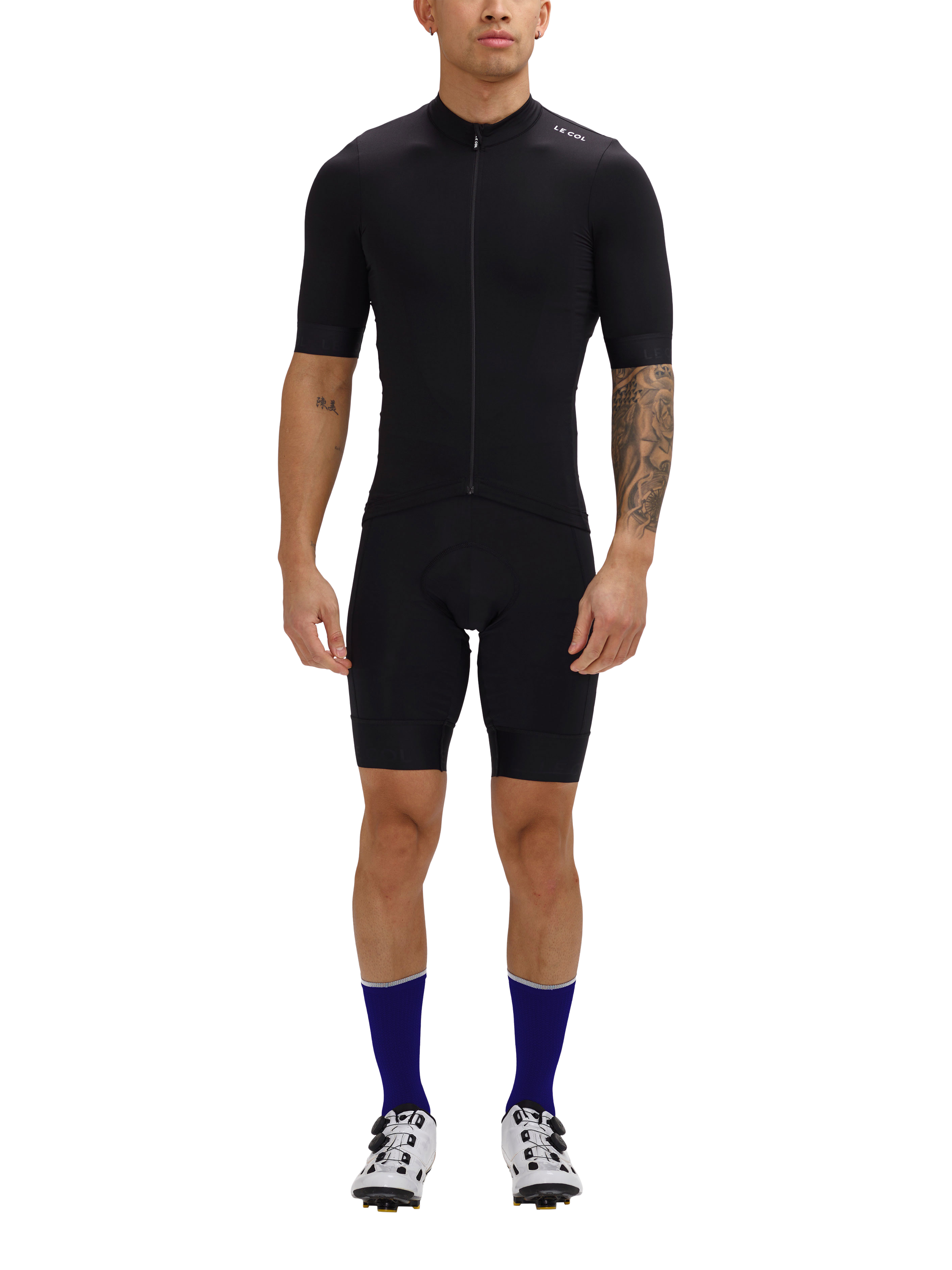 Product image 4 of 4, which shows Le Col Cycling Socks, Electric Blue/White, S-M