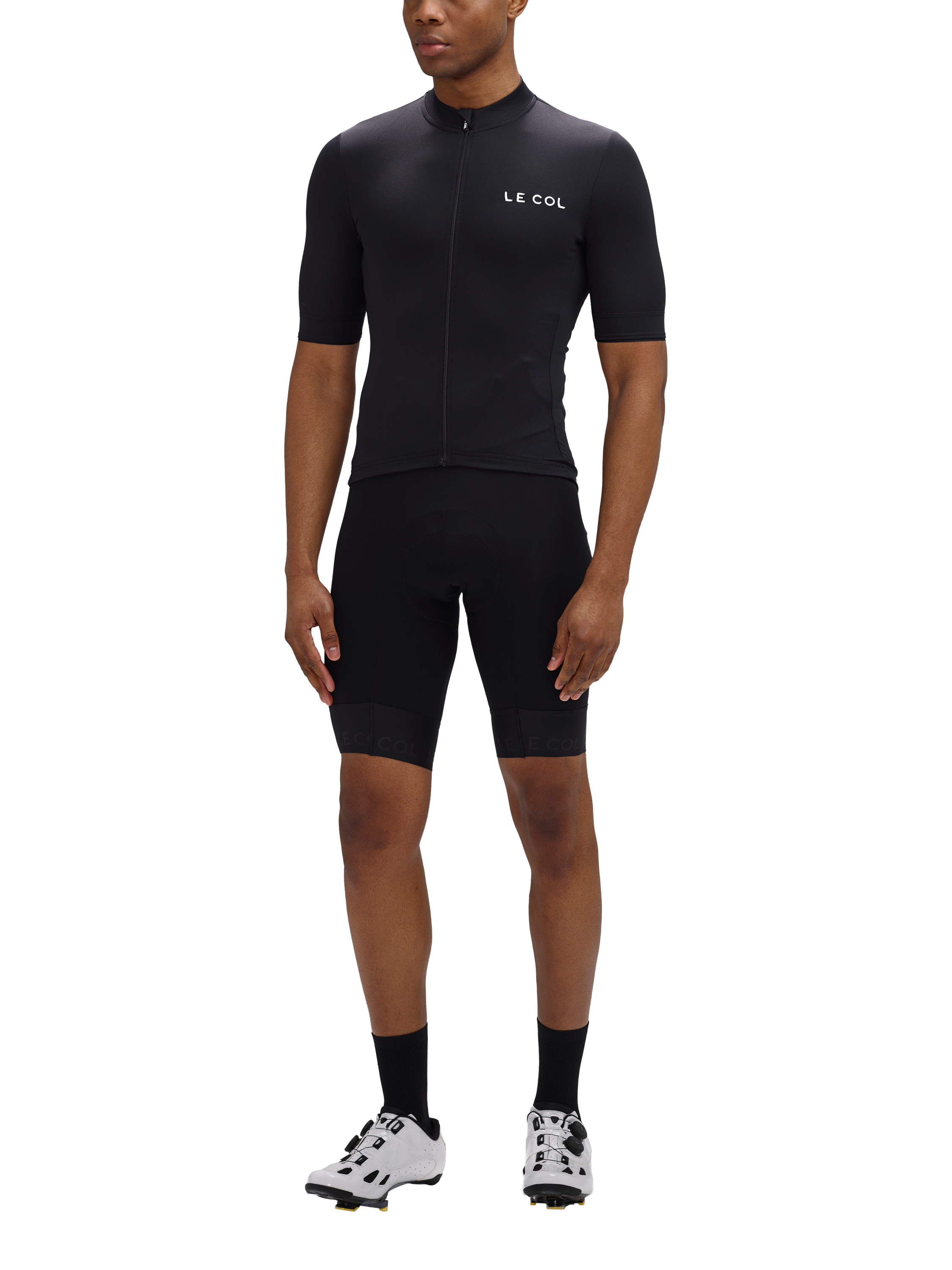 Product image 2 of 4, which shows Le Col Lightweight Socks, Black, S-M