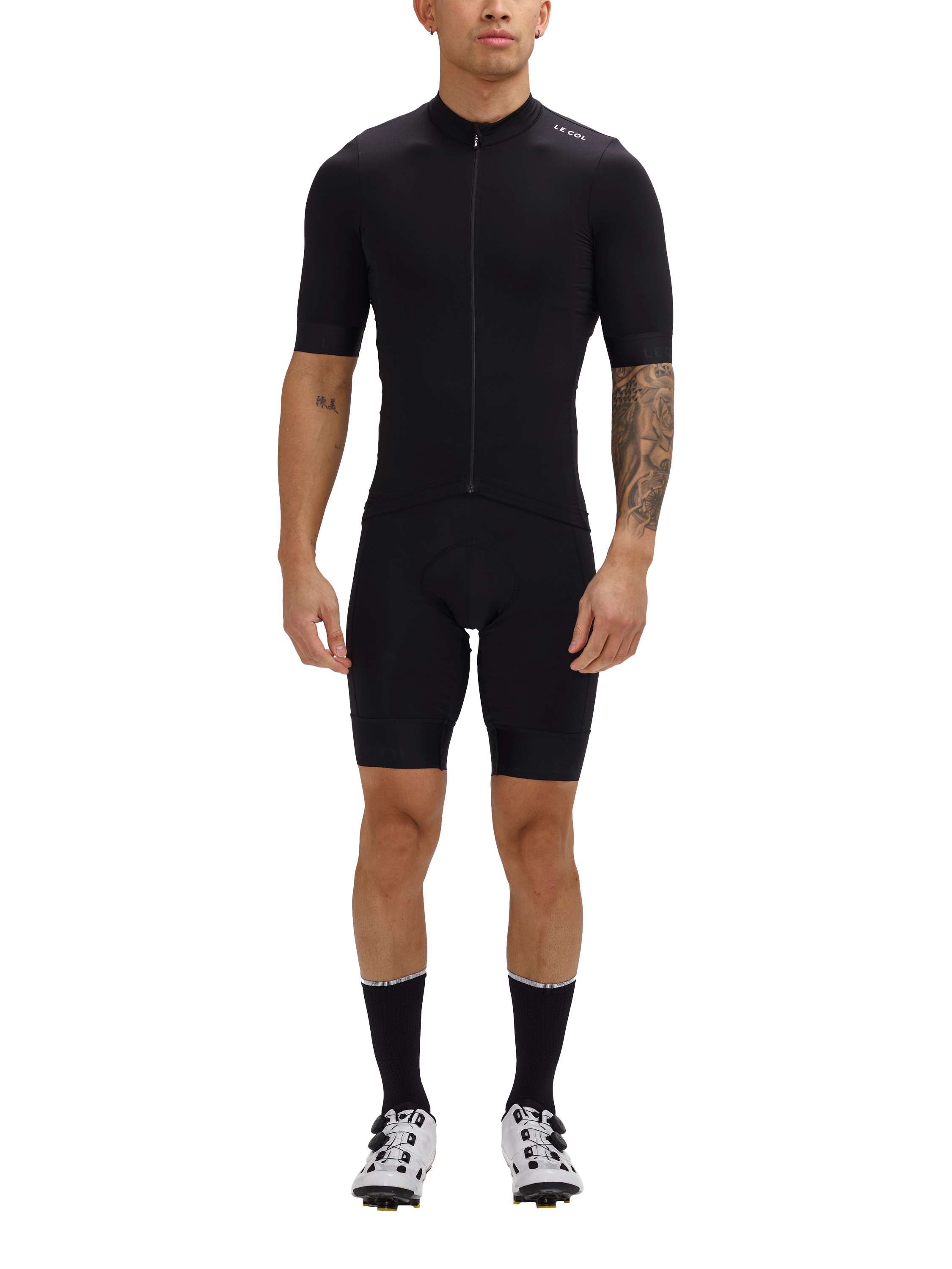 Product image 2 of 3, which shows Le Col Women's Long Cycling Socks, Black/White, S-M