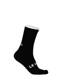 Le Col Women's Tech Merino Wool Blend Cycling Socks, Black/White
