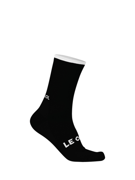 Le Col Women's Tech Merino Wool Blend Cycling Socks, Black/White