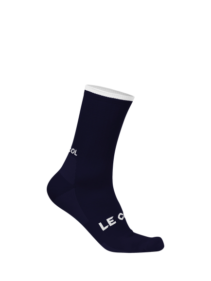 Le Col Women's Tech Merino Wool Blend Cycling Socks, Navy/White