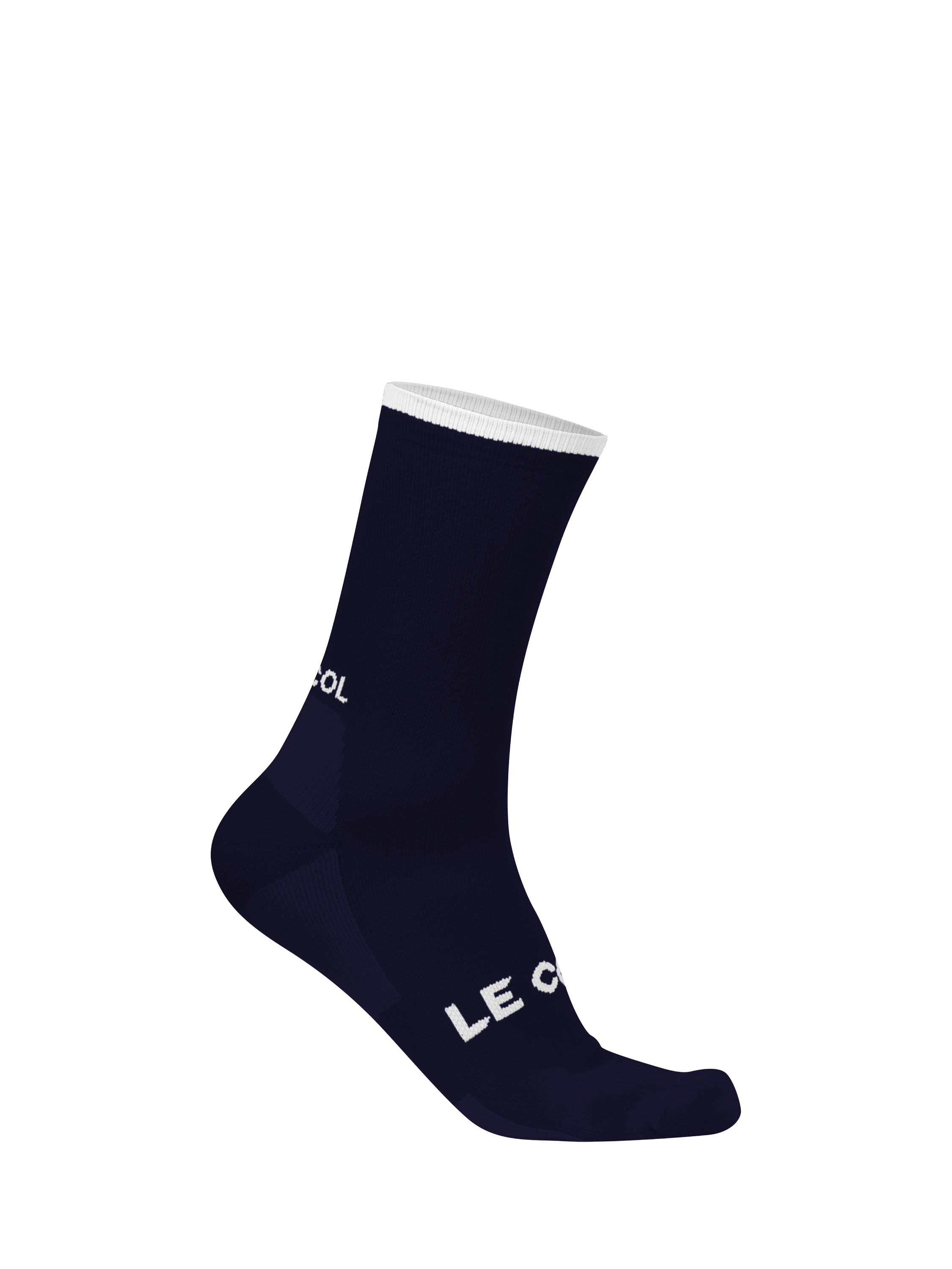 Product image 1 of 1, which shows Le Col Women's Tech Merino Wool Blend Cycling Socks, Navy, S-M