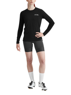 Le Col Women's ARC Merino Wool Blend Long Sleeve Cycling T-Shirt, Black, Black