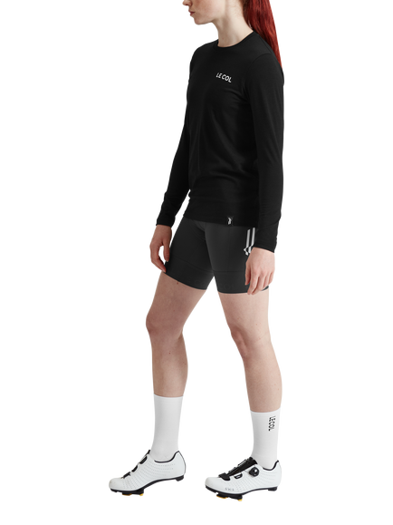Le Col Women's ARC Merino Wool Blend Long Sleeve Cycling T-Shirt, Black - view 2, Black