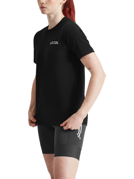 Le Col Women's ARC Merino T-Shirt, Black, Black