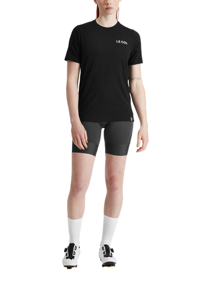 Le Col Women's ARC Merino T-Shirt, Black - view 2, Black