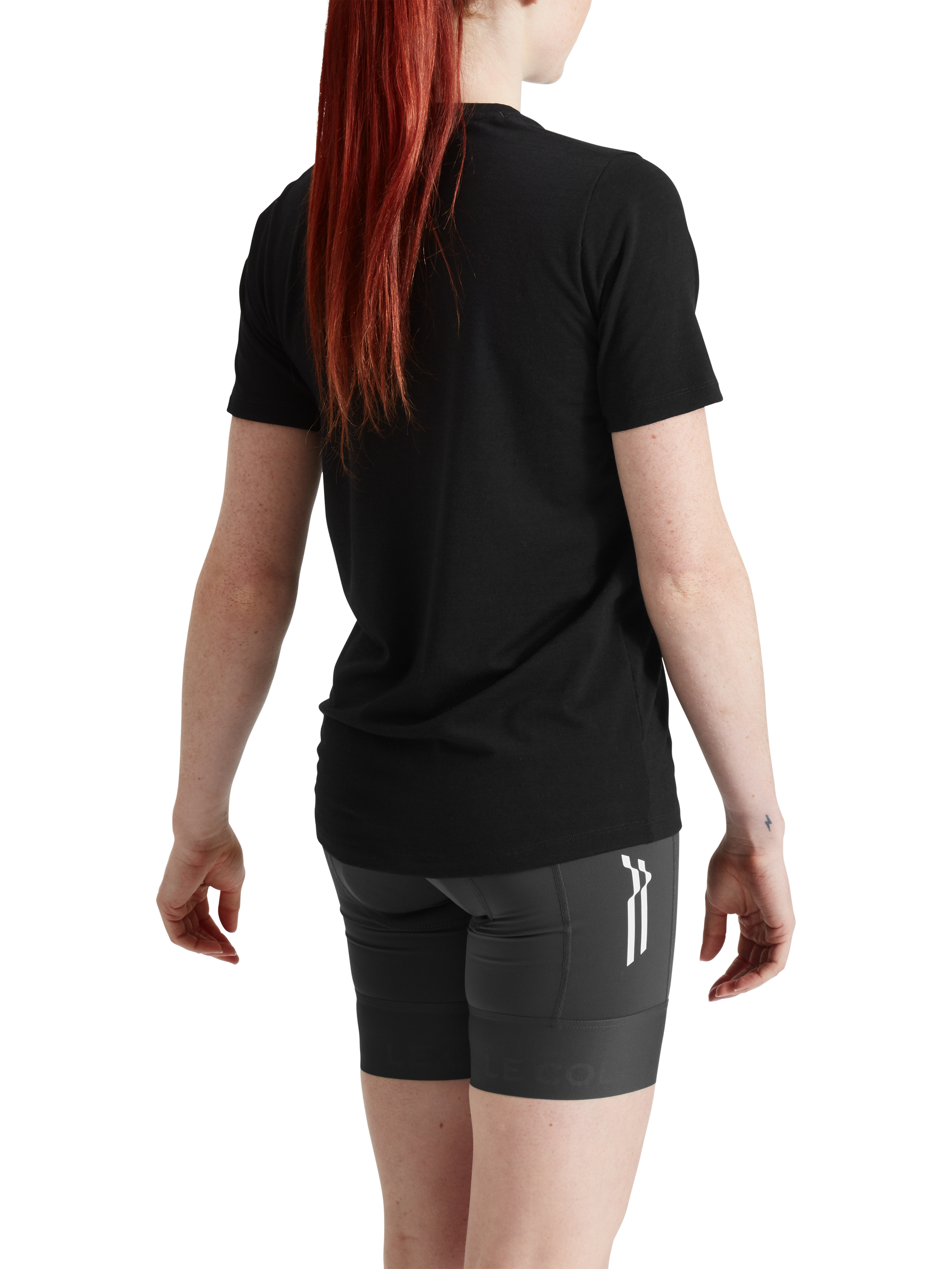 Product image 3 of 4, which shows Le Col Women's ARC Merino T-Shirt, Black, XS
