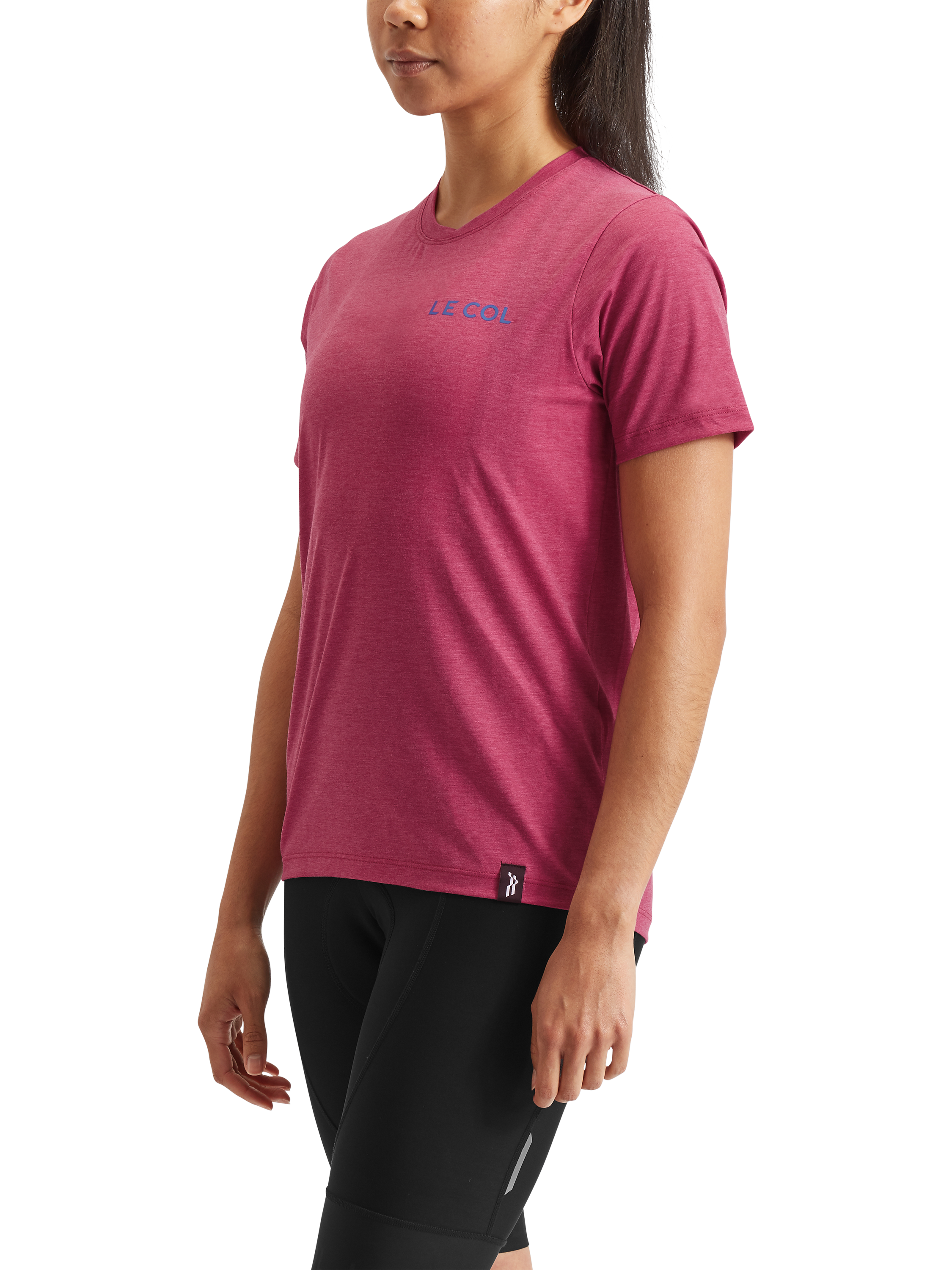 Product image 2 of 4, which shows Le Col Women's ARC Merino T-Shirt, Grape, XS