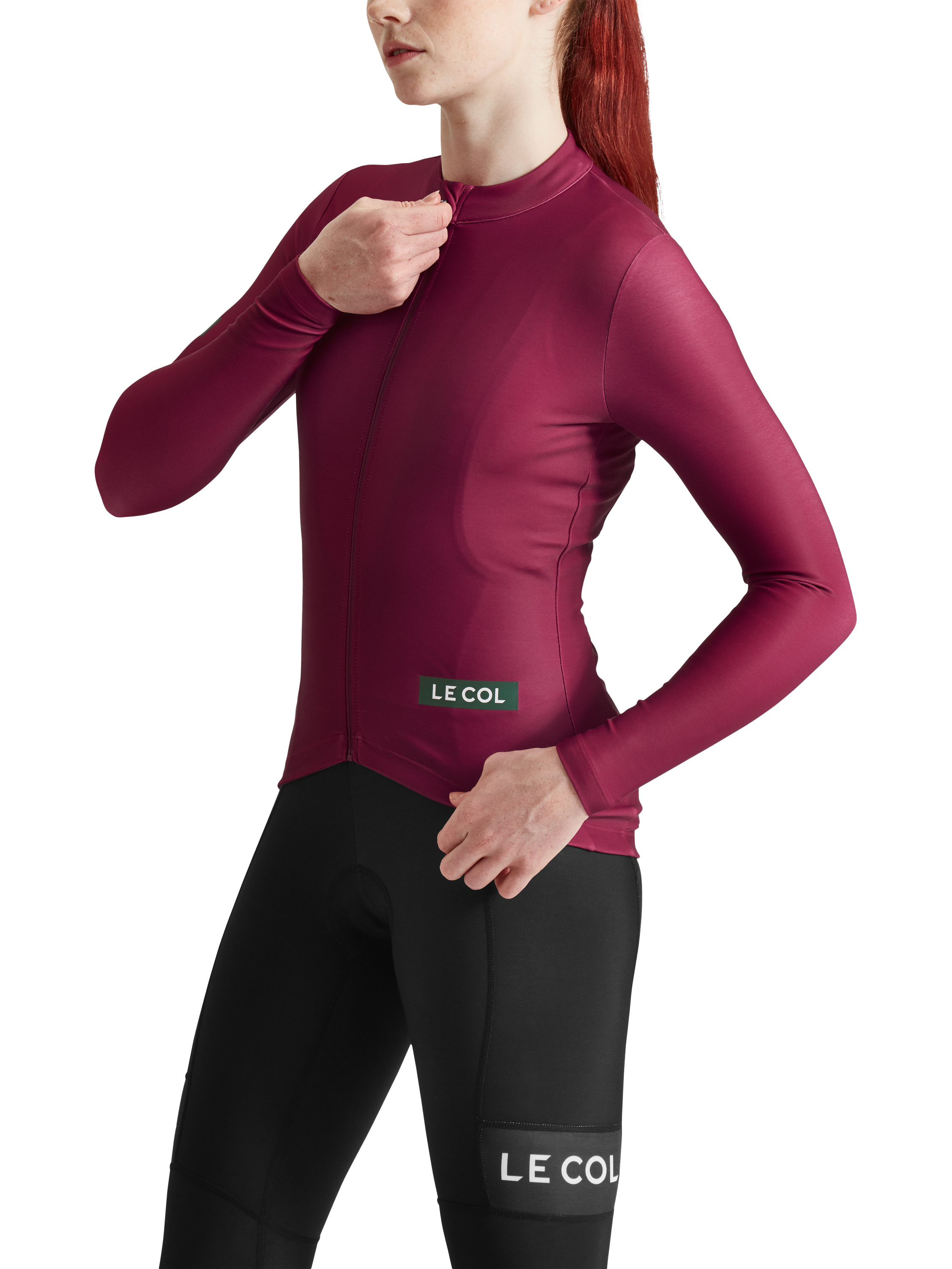 Product image 1 of 3, which shows Le Col Long Sleeve Sports Top, Grape, XS